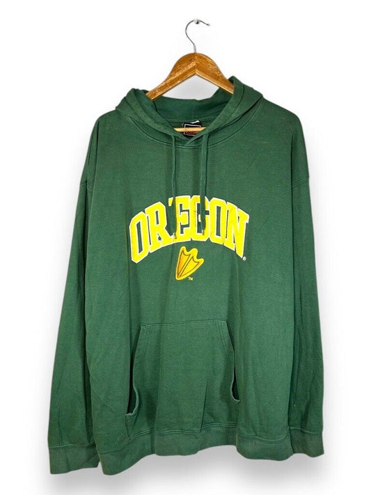 Vintage Oregon Ducks NCAA College Stitched Hooded Pull Over Sweatshirt Sz Medium