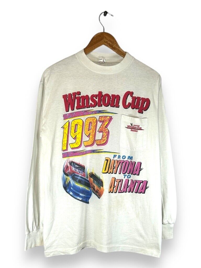 Vtg 1993 Nacar Winston Cup Series Daytona to Atlanta Longsleeve T-Shirt Sz Large