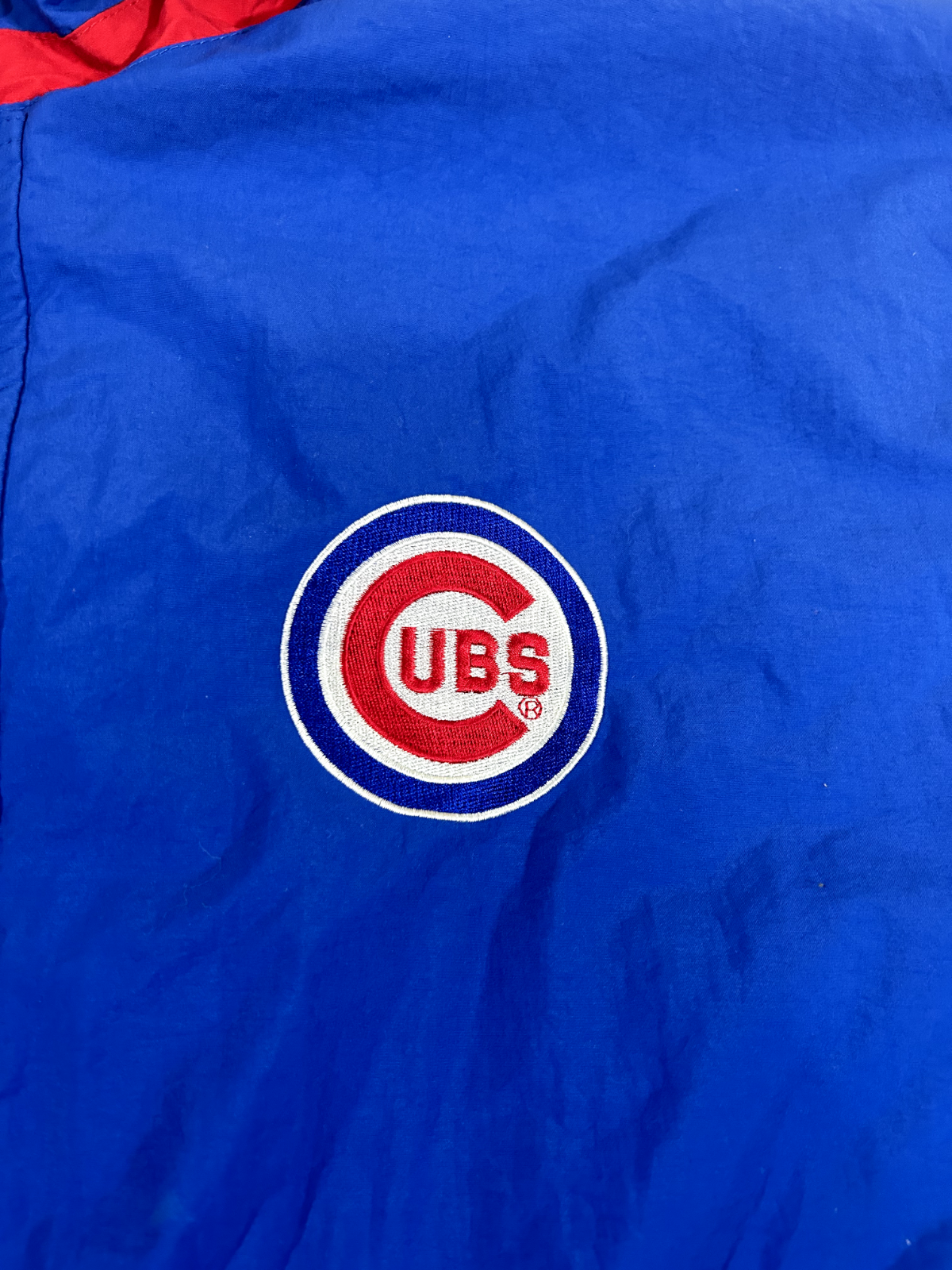 Vintage 90s Chicago Cubs MLB Embroidered Log Baseball Jacket Sz XL Nylon Starter