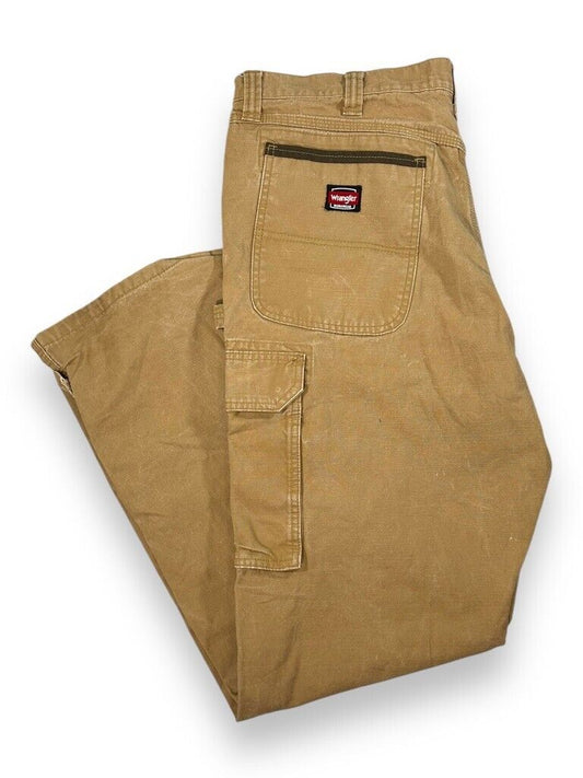 Vintage Wrangler Double Knee Carpenter Tan Workwear Pants Size 38