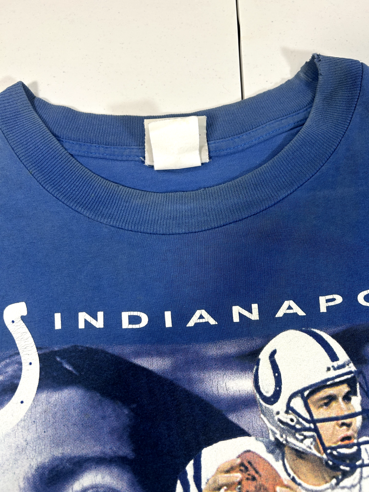 Vintage 90s Peyton Manning #18 Indianapolis Colts NFL Player T-Shirt Size XL