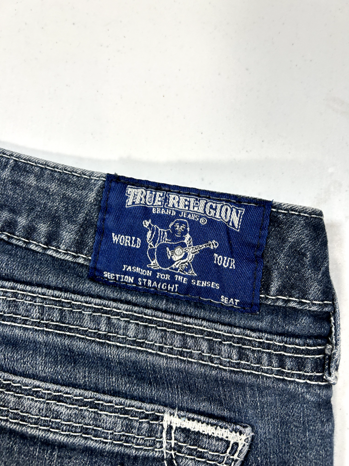 Vintage 90s True Religion Faded Medium Wash Denim Pants Size 32 Made in USA