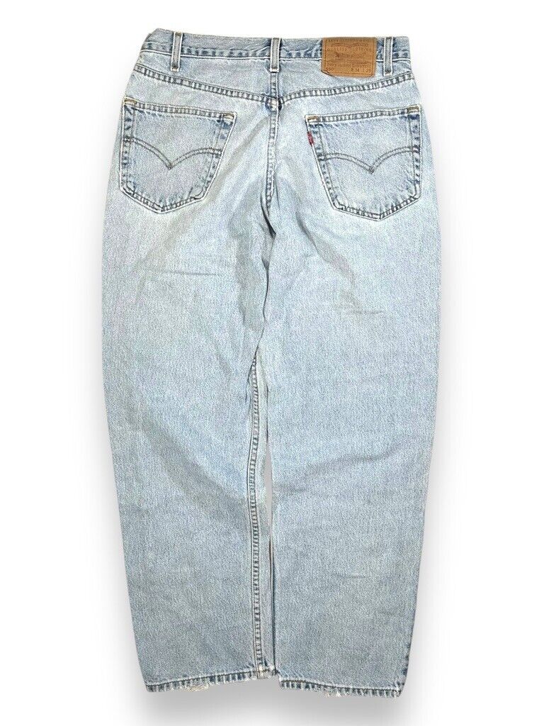 Vintage 90s Levis 550 Relaxed Fit Baggy Light Wash Denim Pants Size 32