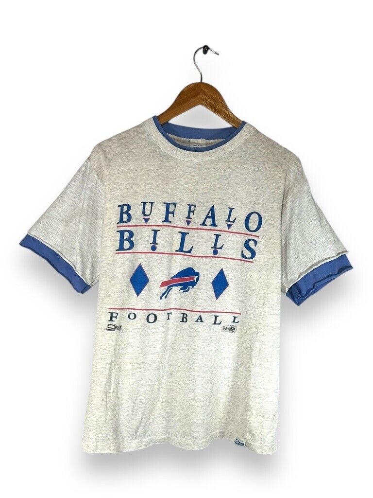 Vintage 1992 Buffalo Bills NFL Spellout Graphic Football T-Shirt Size Medium