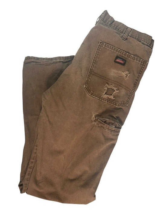 Vintage Dickies Brown Canvas Work Pants Size 34