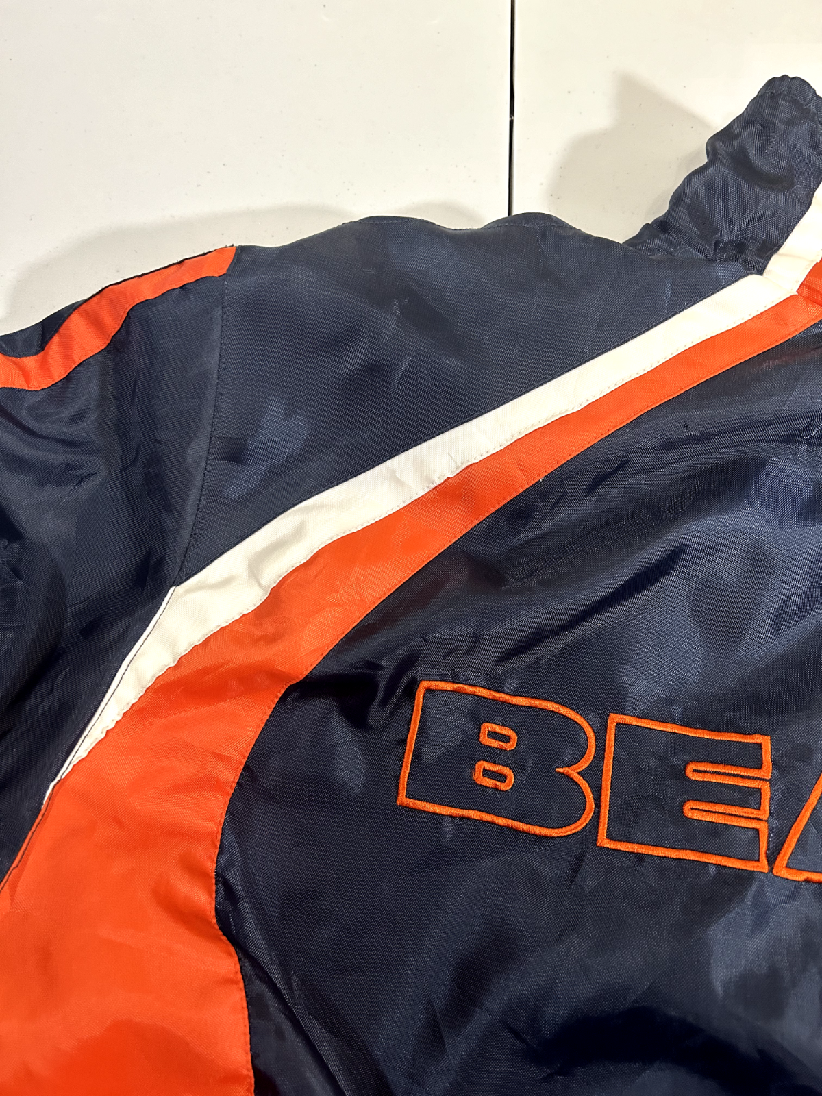 Vintage Chicago Bears NFL Reversible Full Zip Nylon Fleece Jacket Size XL