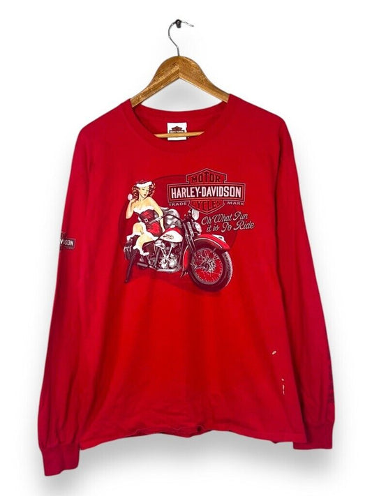 Vintage Harley Davidson Delaware Christmas Longsleeve Funny T-Shirt Size Large