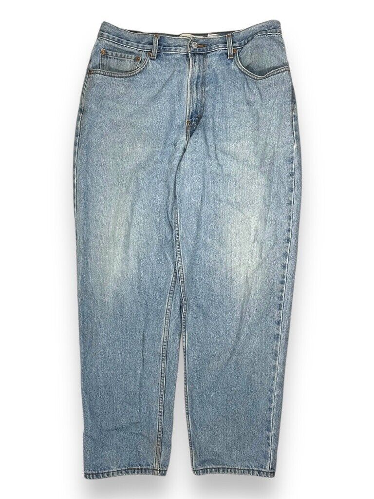 Vintage Levis 560s Baggy Wide Leg Light Wash Denim Jean Pants Size 36