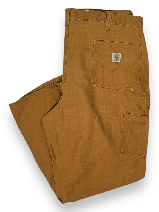 Carhartt Five Pocket Canvas Workwear Baggy Cargo Pants Size 41 Tan Beige