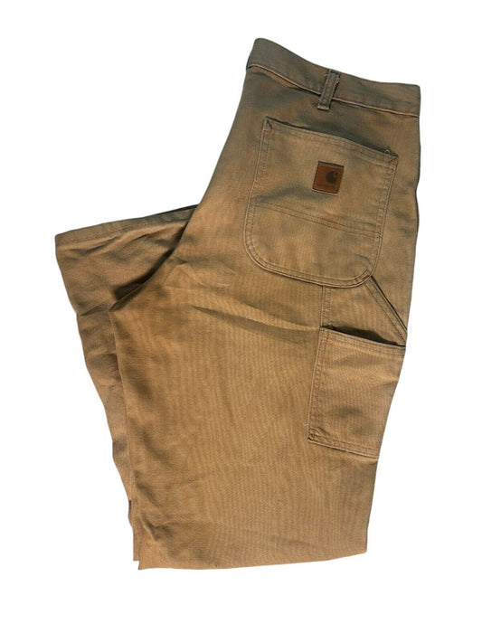 Vintage Carhartt Carpenter Tan Canvas Workwear Pants Size 34