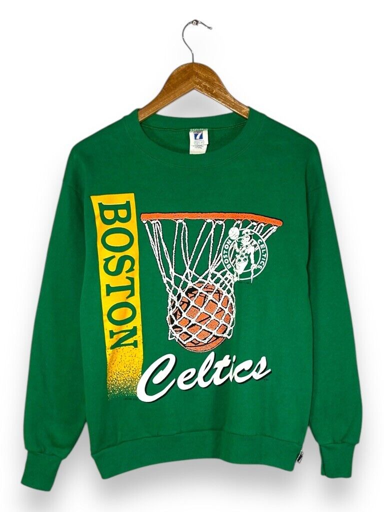 Vintage 1991 Boston Celtics NBA Graphic Spellout Crewneck Sweatshirt Size Medium