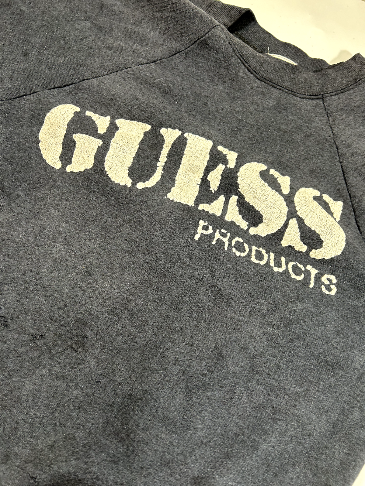 Vintage 80s/90s Guess Products Promo Spellout Crewneck Sweatshirt Size Small