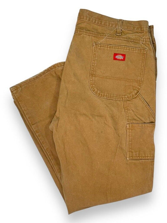 Vintage Dickies Carpenter Canvas Faded Baggy Workwear Pants Size 40 Tan Beige