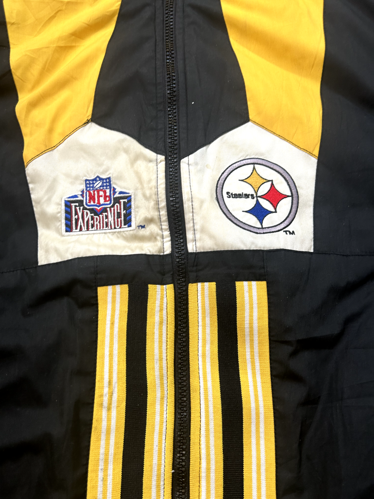 Vintage 90s Pittsburgh Steelers NFL Reversible Insulated Puffer Jacket Sz Large