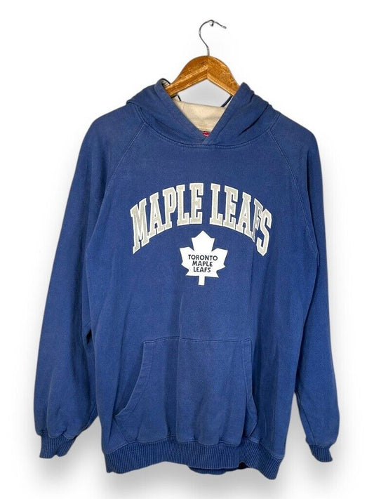 Vintage Toronto Maple Leafs NHL Logo Spellout Hooded Sweatshirt Size XL Reebok