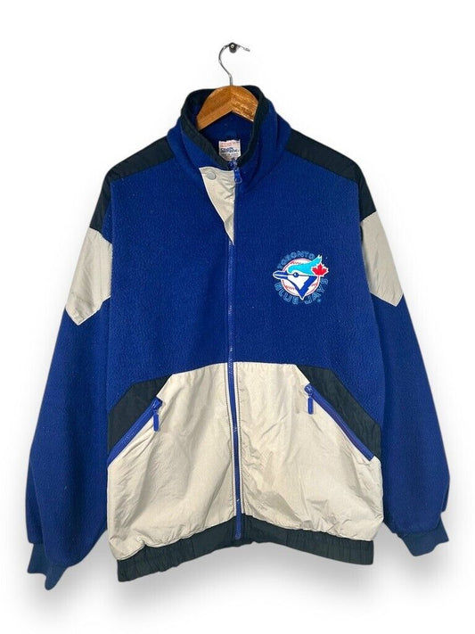 Vintage 90s Toronto Blue Jays MLB Fleece Baseball Jacket Size Medium Chalk Line