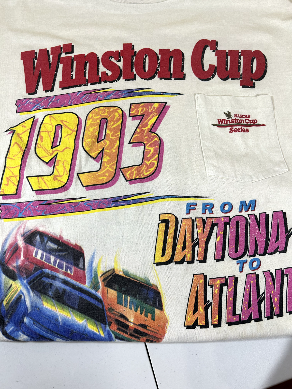 Vtg 1993 Nacar Winston Cup Series Daytona to Atlanta Longsleeve T-Shirt Sz Large