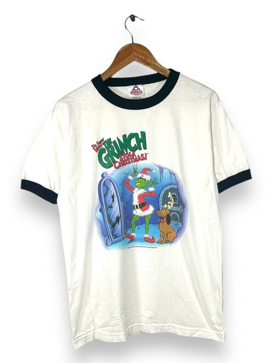 Vintage 90s The Grinch Stole Christmas Winter Promo Ringer T-Shirt Size Medium