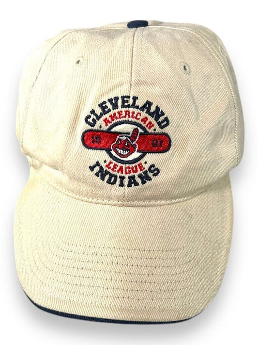 Vintage 90s Cleveland Indians MLB Embroidered Logo Spellout Hat OSFA