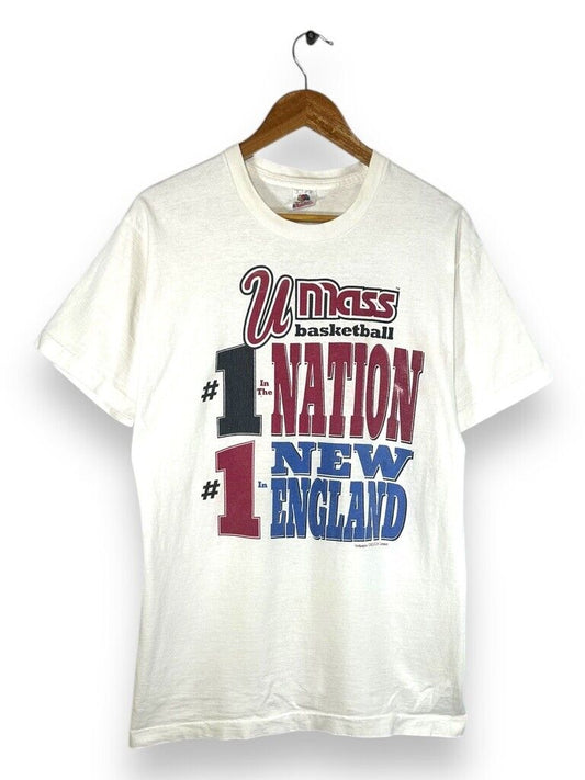 Vtg 80s/90s UMass Minutemen NCAA Basketball #1 Refuse To Lose T-Shirt Size Large