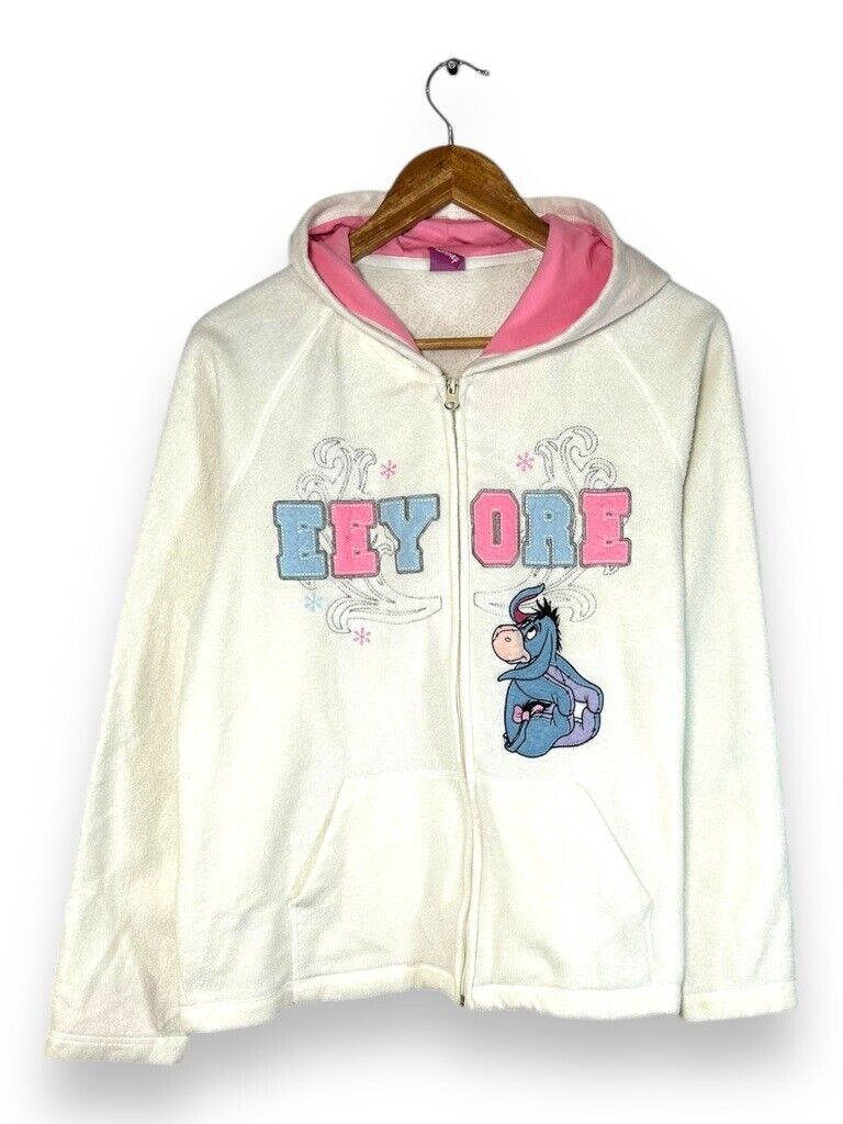 Vtg Eeyore Winnie The Pooh Disney Fleece Hooded Pull Over Sweatshirt Sz Medium