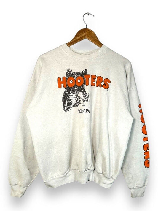 Vintage 90s Hooters York PA Logo Graphic Spellout Crewneck Sweatshirt Size Large