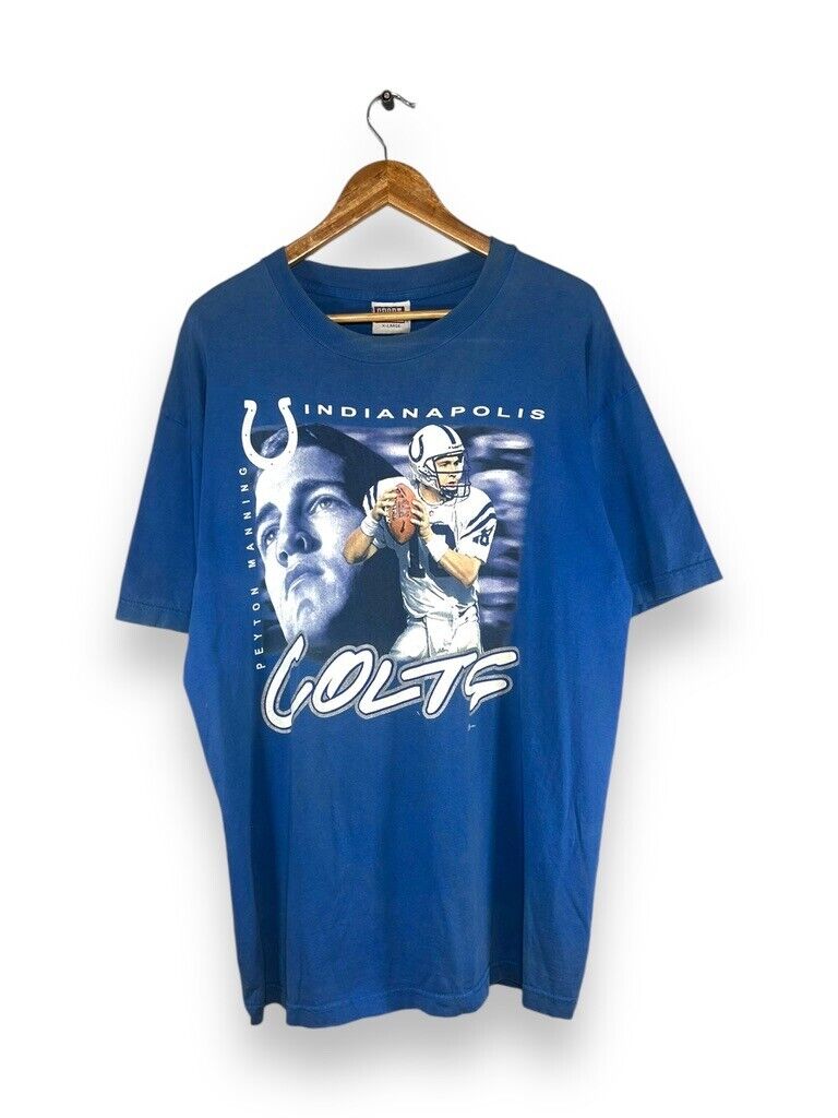 Vintage 90s Peyton Manning #18 Indianapolis Colts NFL Player T-Shirt Size XL