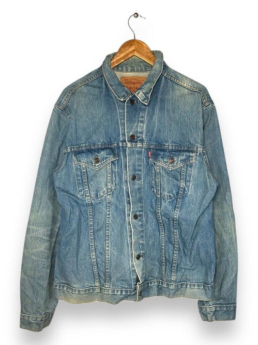 Vintage 90s Levi's Denim Medium Wash Button Up Jacket Size Large