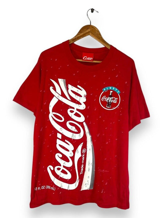 Vintage 1994 Cocacola All Over Print Graphic T-Shirt Size Large Made In USA