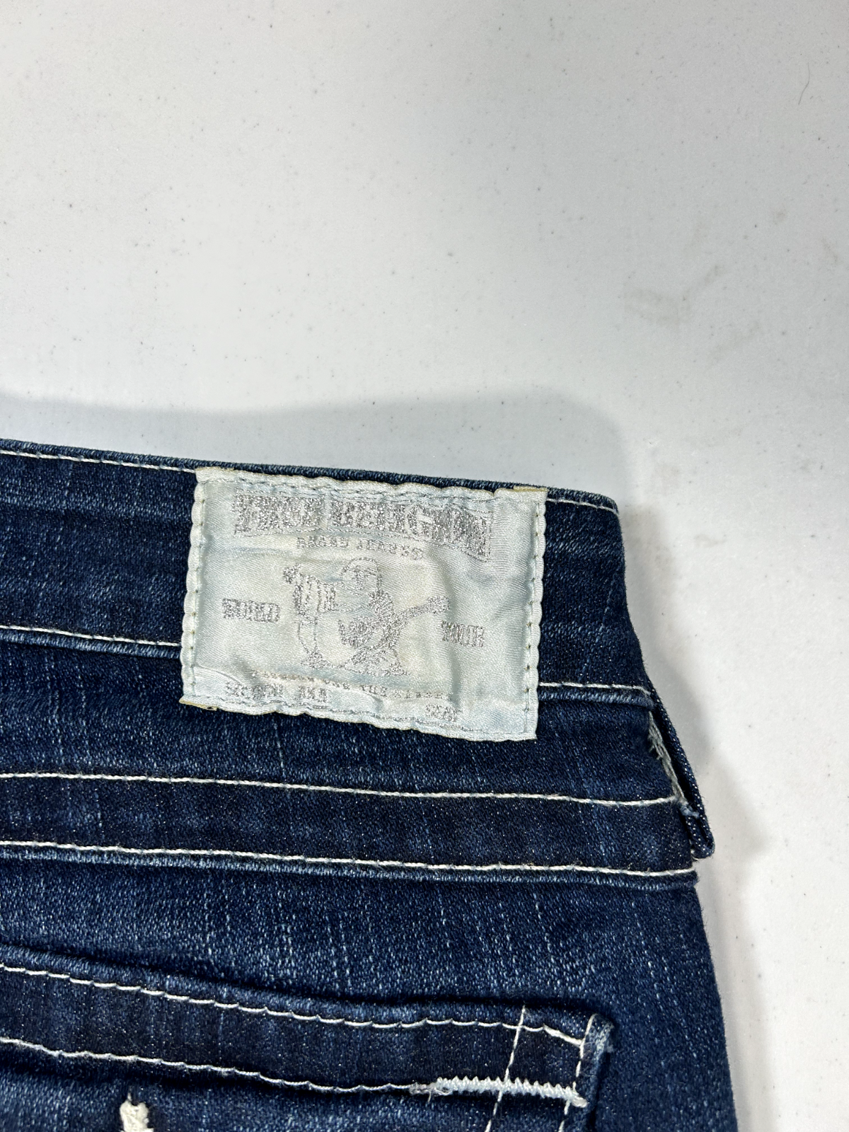 Vintage 90s True Religion Faded Dark Wash Denim Pants Size 30 Made in USA