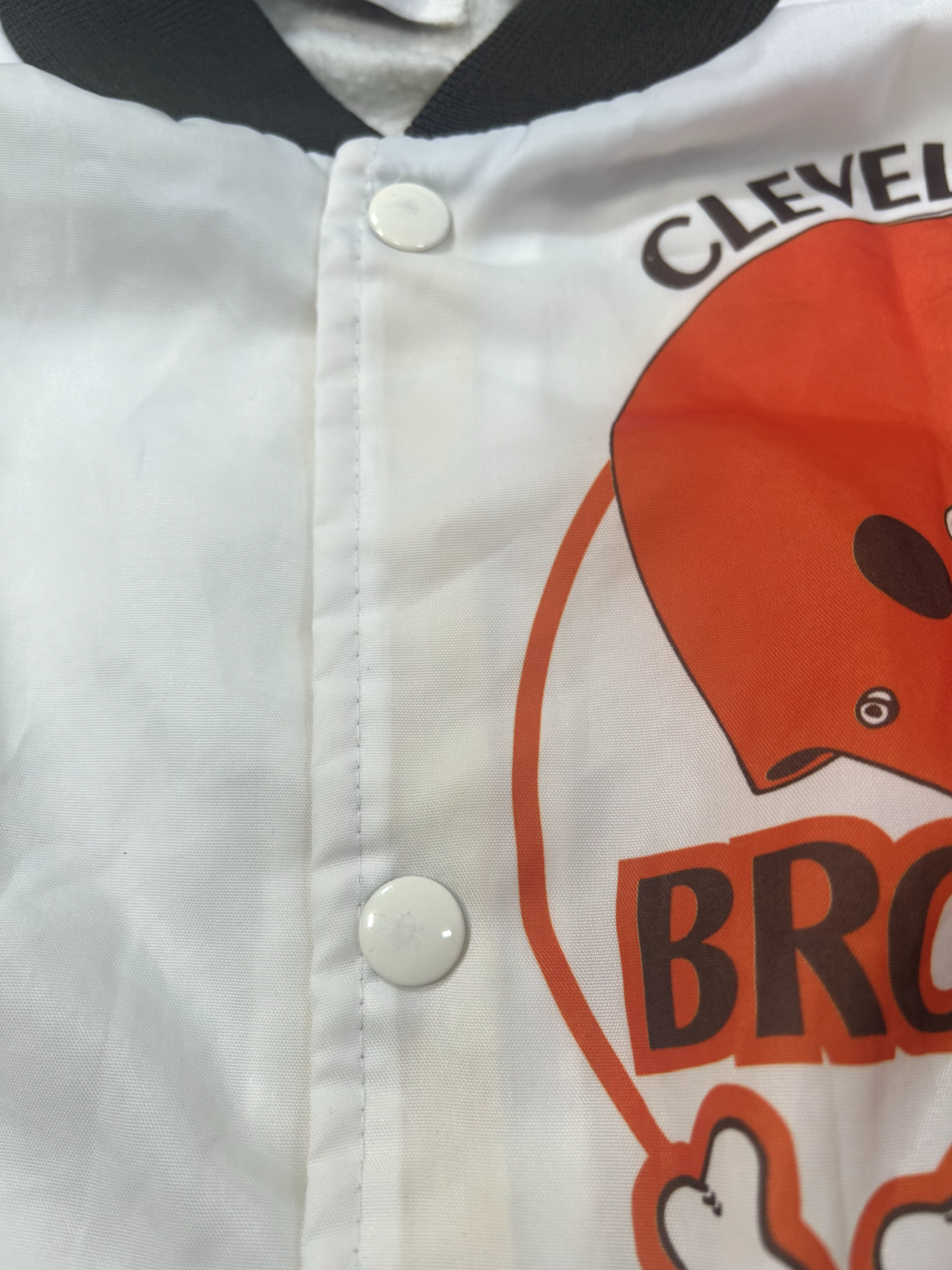 Vintage 90s Cleveland Browns NFL Button Up Chalk Line Dawgs Jacket Size Large