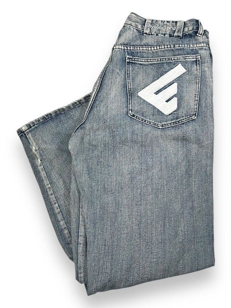 Vintage 90s/Y2k Enyce Embroidered Logo Baggy Skater Denim Pants Size 36