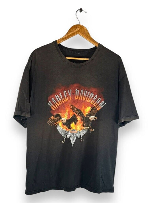 Vintage 90s Harley Davidson Flame Eagles Big Boar Westport Graphic T-Shirt Sz XL