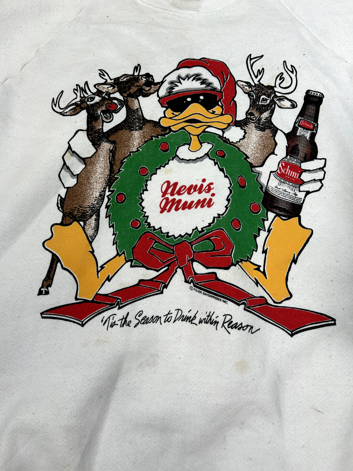 Vtg 80s/90 Tis The Season To Drink Christmas Obscure Crewneck Sweatshirt Sz XL