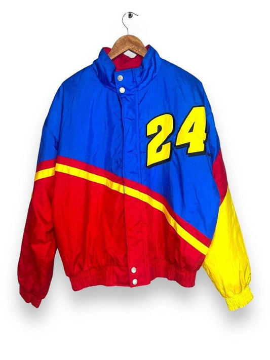 Vintage 90s Jeff Gordon #24 NASCAR Dupoint Racing Nylon Jacket Size Large