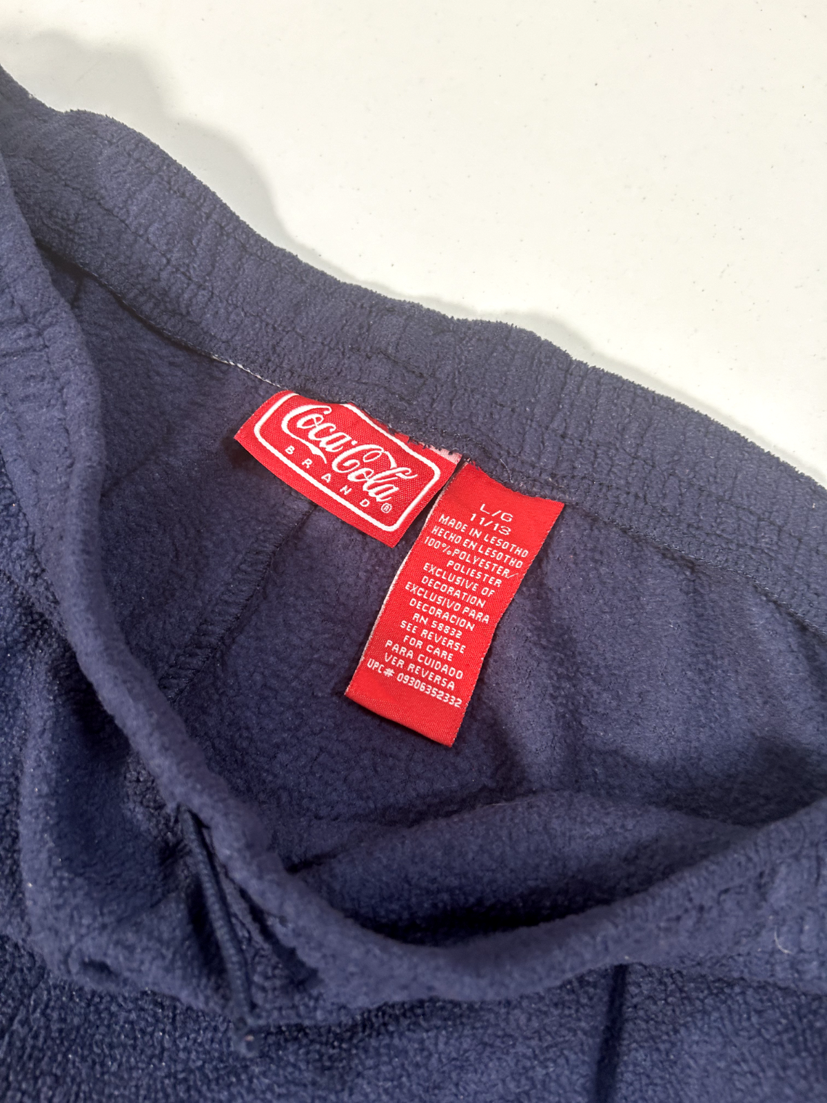 Vintage 90s CocaCola Bear Logo Embroidery Fleece Track Sweat Pants Size Large