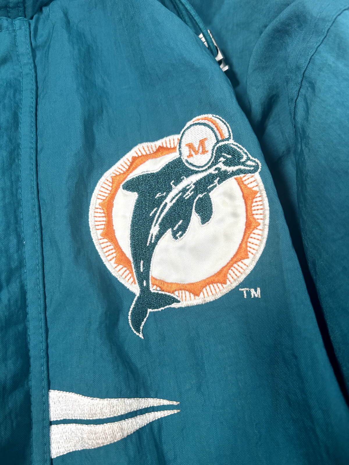 Vintage 90s Miami Dolphins NFL Insulated Full Zip Jacket Nylon Size Large