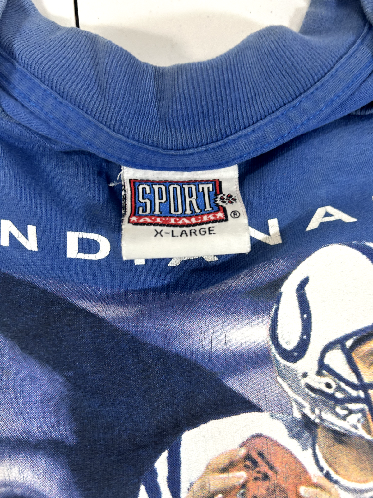 Vintage 90s Peyton Manning #18 Indianapolis Colts NFL Player T-Shirt Size XL