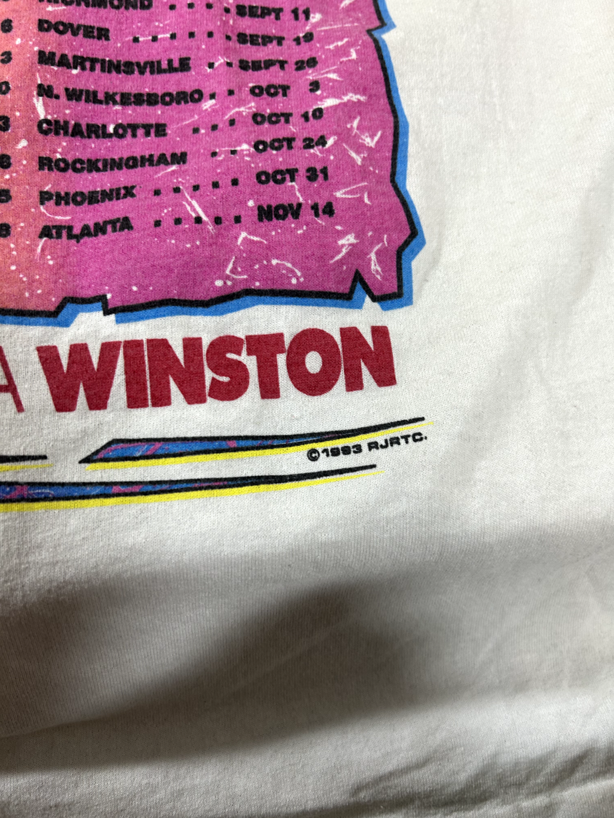 Vtg 1993 Nacar Winston Cup Series Daytona to Atlanta Longsleeve T-Shirt Sz Large