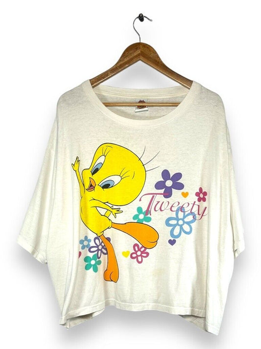 Vintage 1997 Tweety Bird Looney Tunes Spellout Graphic T-Shirt Size 2XL