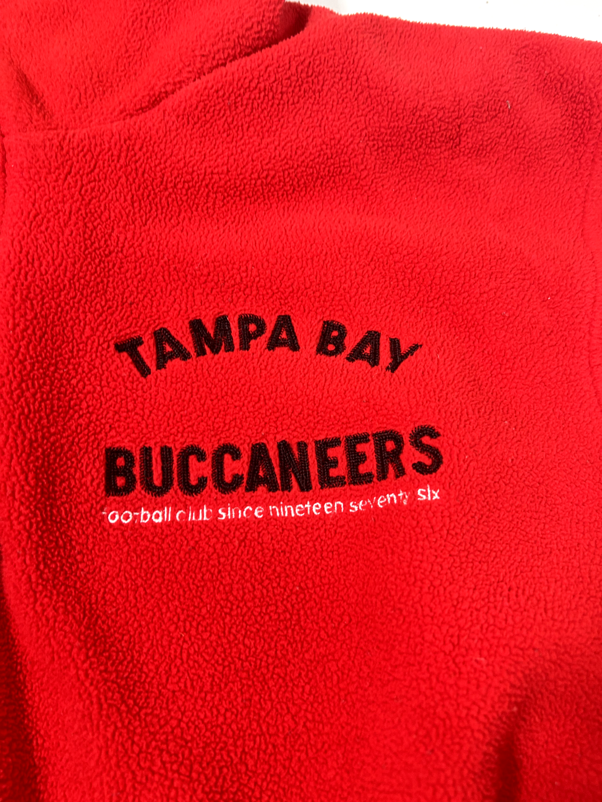 Vintage Tampa Bay Buccaneers NFL 1/4 Zip Pullover Light Fleece Jacket Sz Large