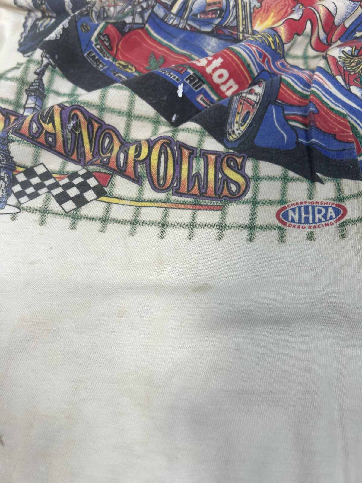 Vintage 1991 Indianapolis Winston Drag Racing NHRA Graphic T-Shirt Size Large